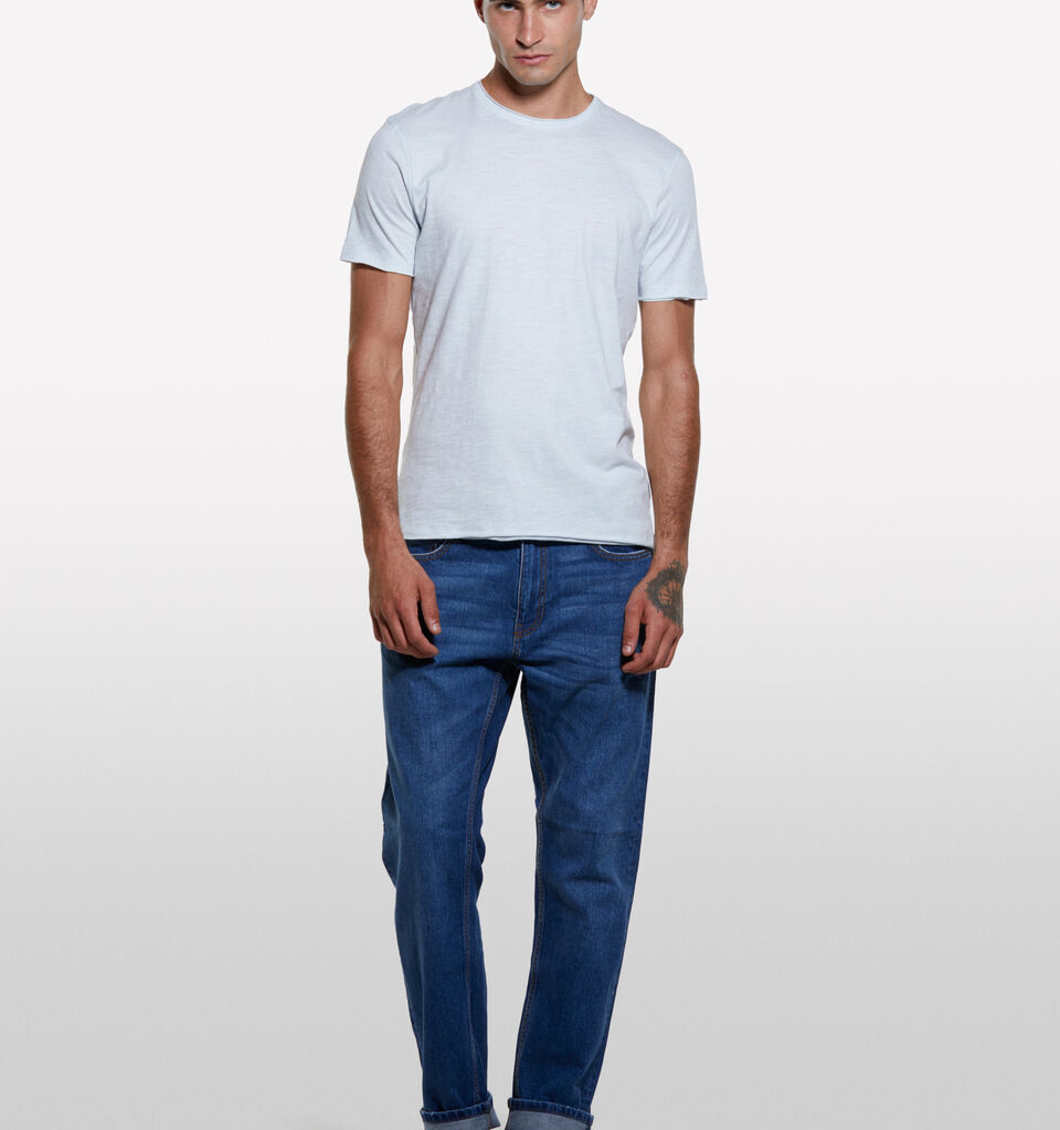 Light blue slim fit short sleeve t-shirt - men's short sleeve t-shirts - Light Blue | Sisley image number 1